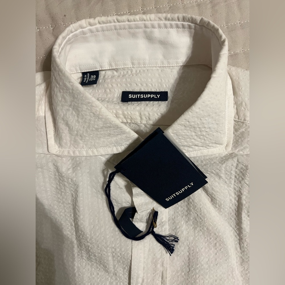 NEW Suitsupply white shirt - 15.5,Slim fit shirt - long sleeve